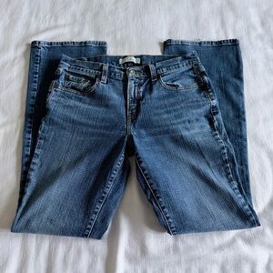 Levis 515 Boot Cut Jeans Womens 8 Blue Wash Stretch Denim 32 Inseam Mid Rise